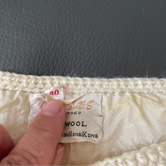 VTG 50s Cyn Les Vest Sz 40 Chest 34” Lined Wool 3D Embroidered Flowers Hong Kong - Picture 5 of 14